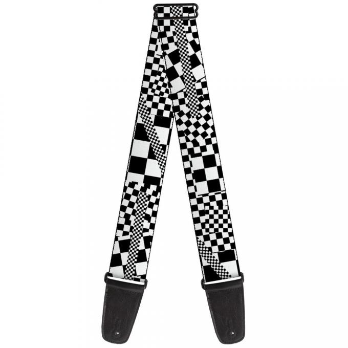 Guitar Strap - Funky Checkers Black/White