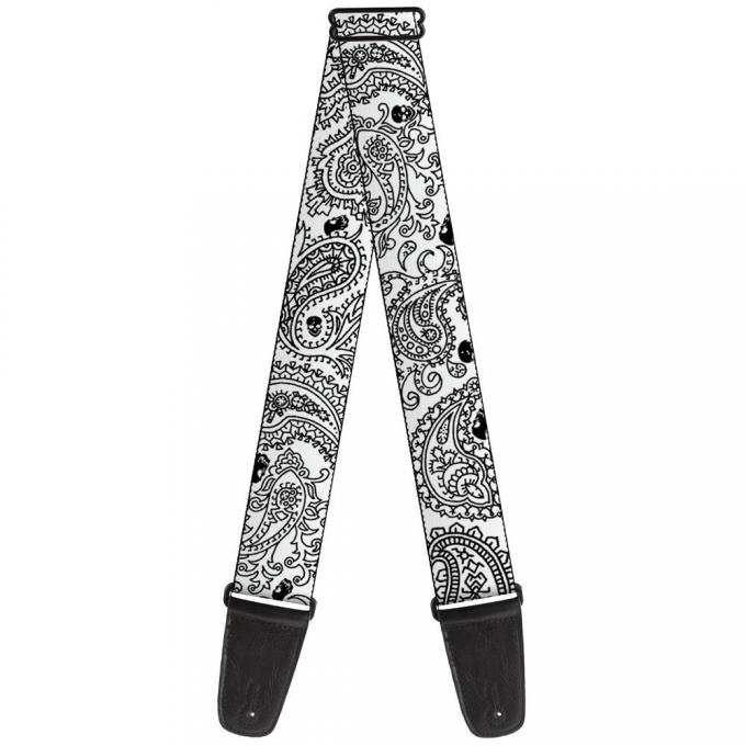 Guitar Strap - Bandana/Skulls White/Black