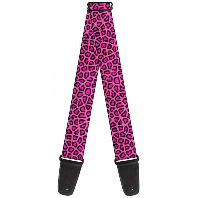 Guitar Strap - Leopard Pink Fuchsia