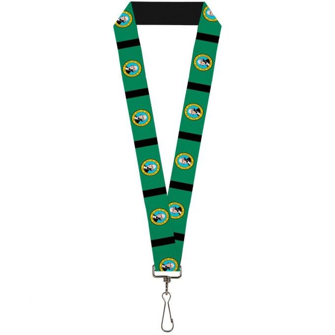 Buckle-Down Lanyard - Washington Flags/Black