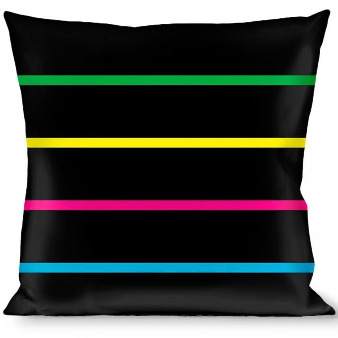 Buckle-Down Throw Pillow - Pinstripes Black/Multi Color