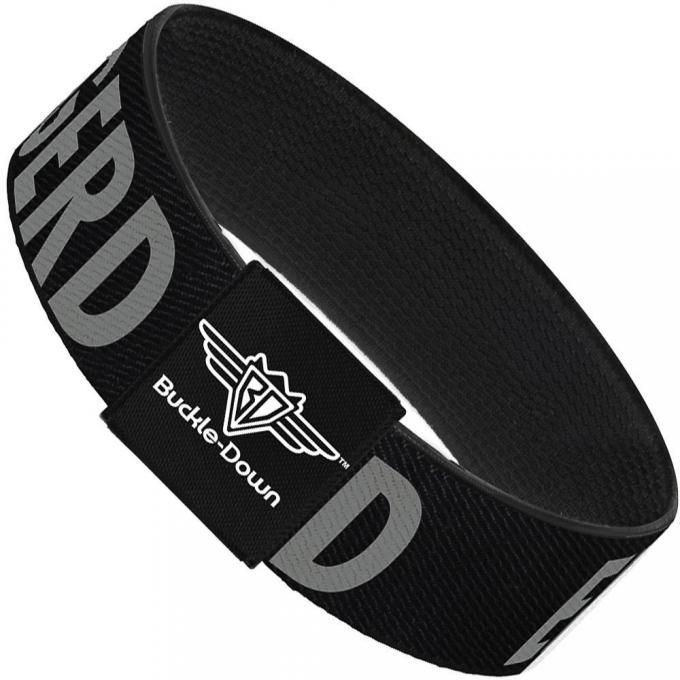 Buckle-Down Elastic Bracelet - ERMAHGERD! Black/Gray