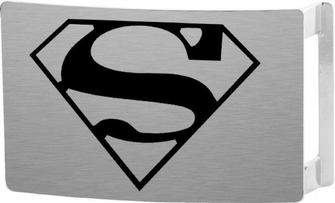 Superman Rock Star Buckle - Brushed Silver/Black