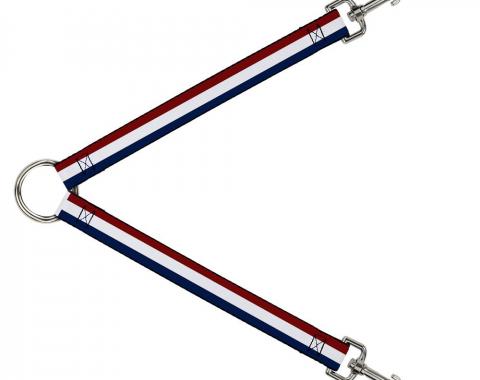 Dog Leash Splitter - Stripes Red/White/Blue