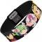 Elastic Bracelet - 1.0" - Dimension W 6-Chibi Characters CLOSE-UP Stripe Black/Green