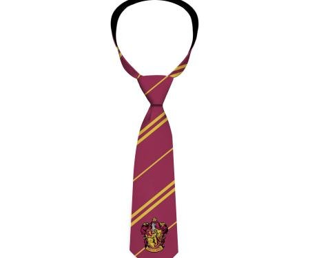 Necktie Standard - GRYFFINDOR Crest/Stripe7 Burgundy/Gold