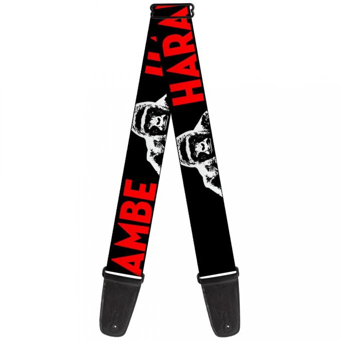 Guitar Strap - HARAMBE Black/White/Red