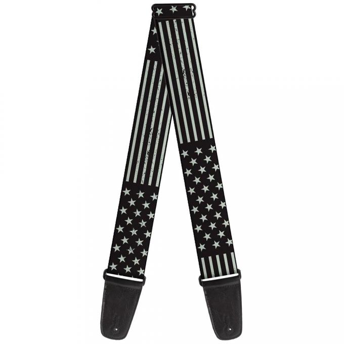 Guitar Strap - Americana Stars & Stripes Weathered Black/Gray