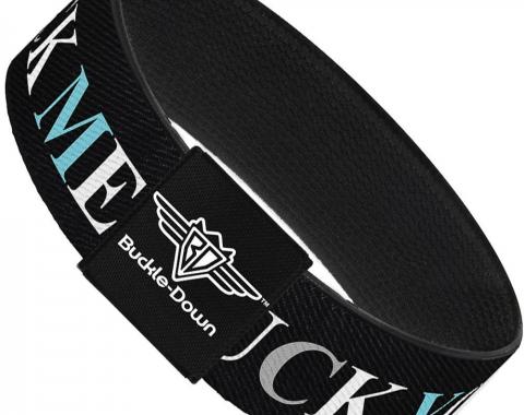 Buckle-Down Elastic Bracelet - FUCK YOU/FUCK ME Black/White/Blue