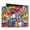 SONIC CLASSIC 
Canvas Bi-Fold Wallet - Doctor Eggman I "HEART" 2 POLLUTE + Flying Egg Mobile Black/Red