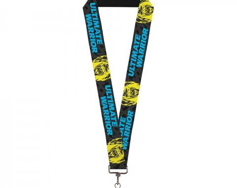 Lanyard - 1.0" - ULTIMATE WARRIOR Face/Mask Scattered Gray/Black/Blue/Yellow