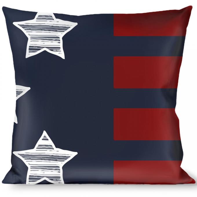Buckle-Down Throw Pillow - Stars & Stripes2 Blue/White/Red