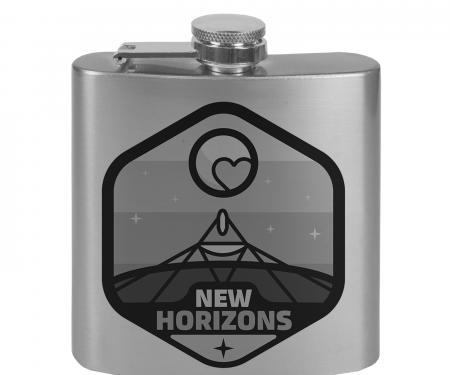 Stainless Steel Flask - 6 OZ - NEW HORIZONS Pluto Tonal Grays