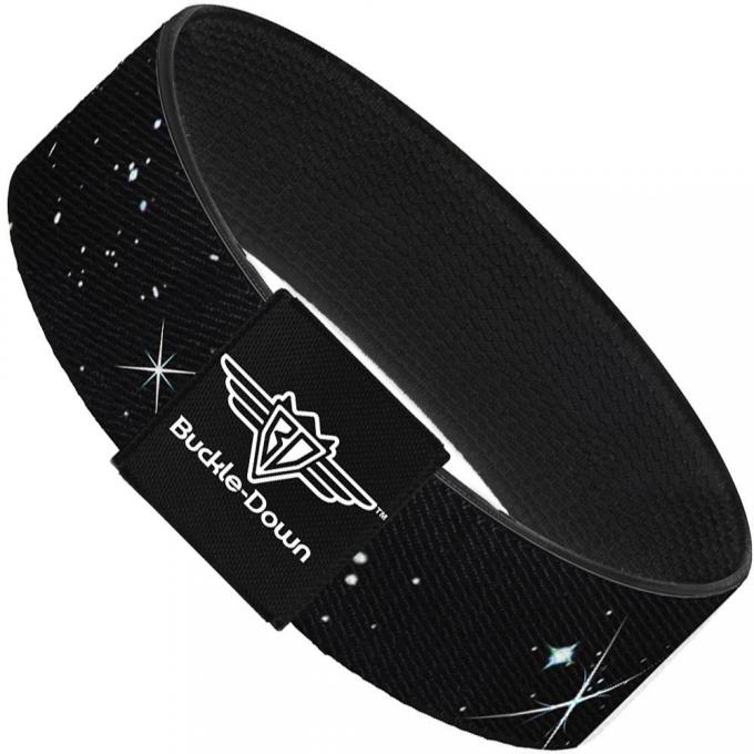 Buckle-Down Elastic Bracelet - Deep Space Black/White