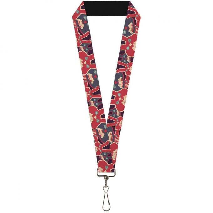 Buckle-Down Lanyard - Angry Bunnies Purple/Red/Blue