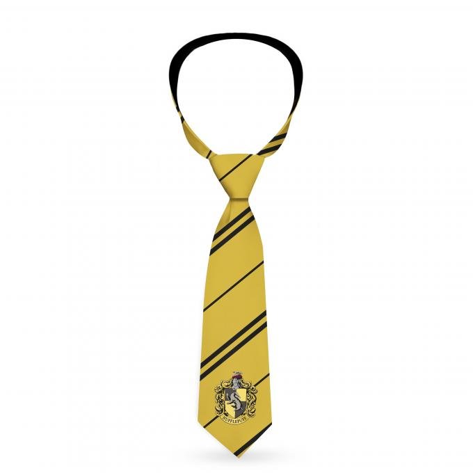 Necktie Standard - HUFFLEPUFF Crest/Stripe7 Yellow/Black