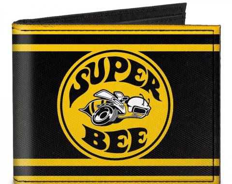 Canvas Bi-Fold Wallet - SUPER BEE Logo/Stripes Black/Yellow