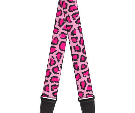 Guitar Strap - Leopard CLOSE-UP Pink