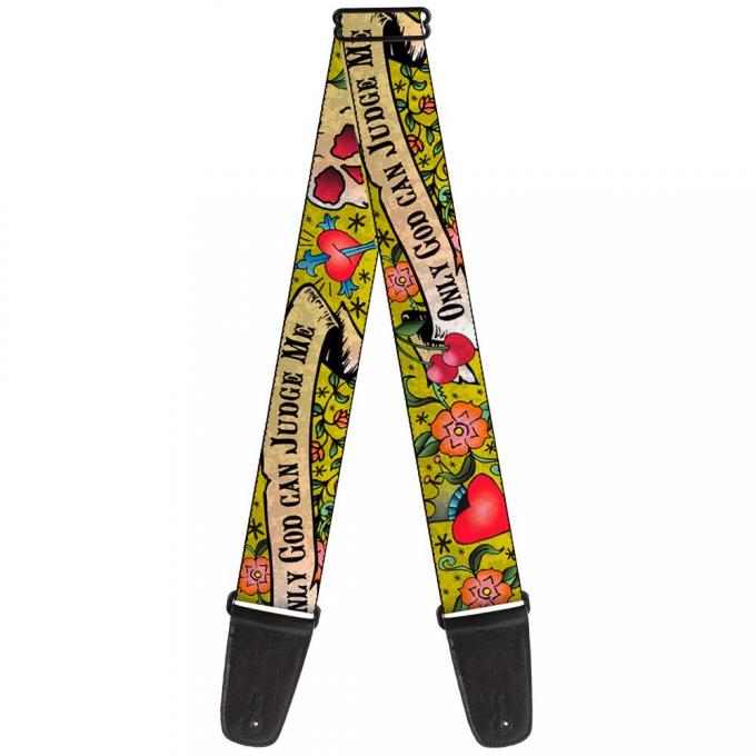 Guitar Strap - Only God Can Judge Me Yellow