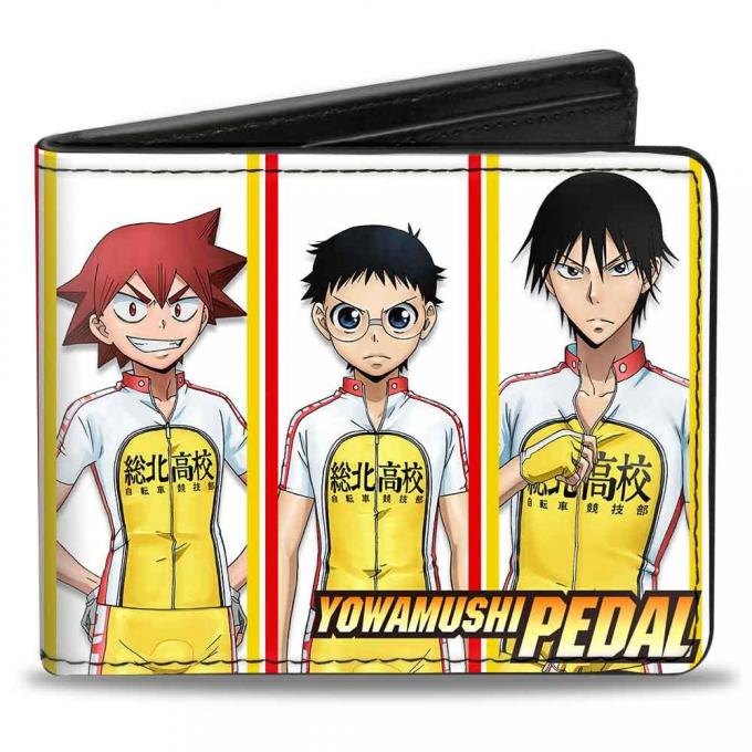 CRUNCHYROLL 
Bi-Fold Wallet - YOWAMUSHI PEDAL Team Sohoku 6-Riders Pose Blocks White/Yellow/Red