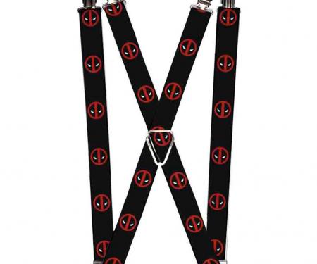 MARVEL DEADPOOL
 Suspenders - Deadpool Logo Black/Red/White