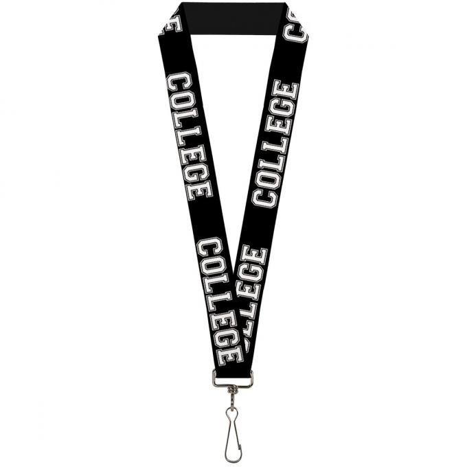Buckle-Down Lanyard - COLLEGE Black/White