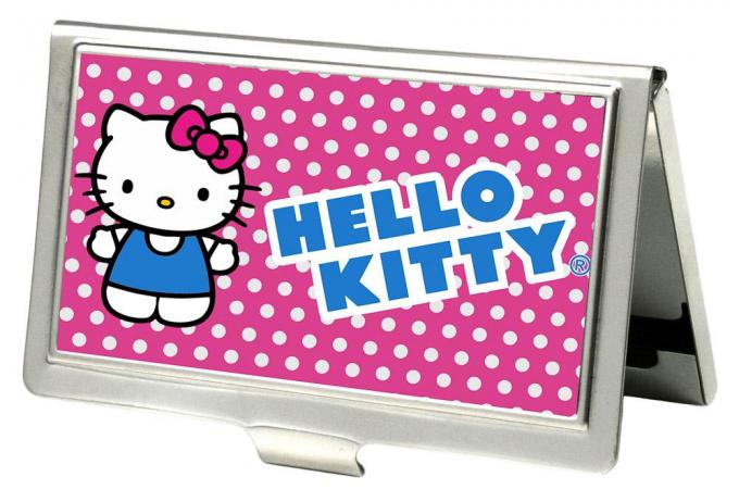 Business Card Holder - SMALL - Hello Kitty Micro Dots FCG Pink/White