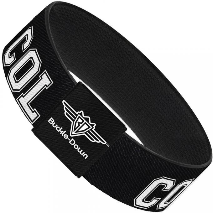 Buckle-Down Elastic Bracelet - COLLEGE Black/White