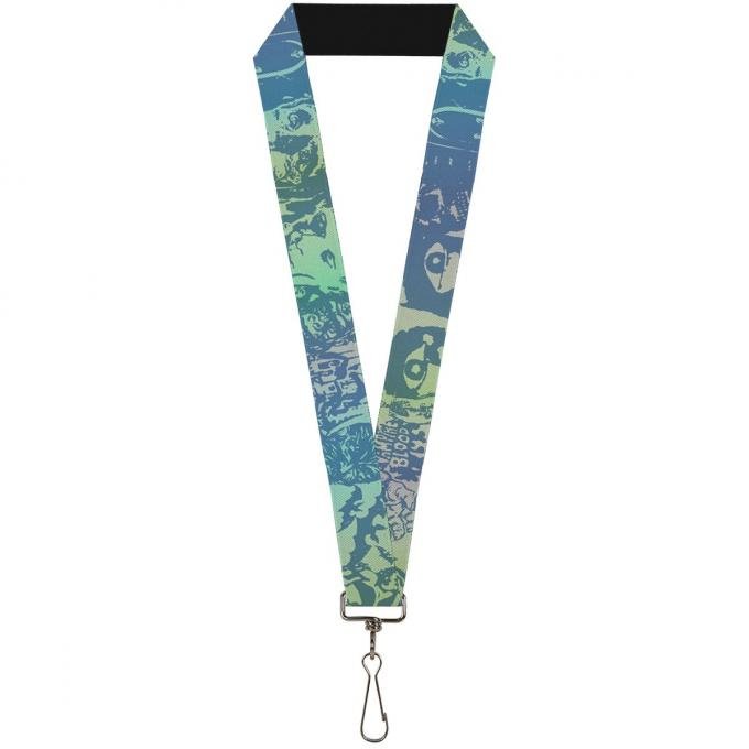 Buckle-Down Lanyard - Retro Monster Aqua