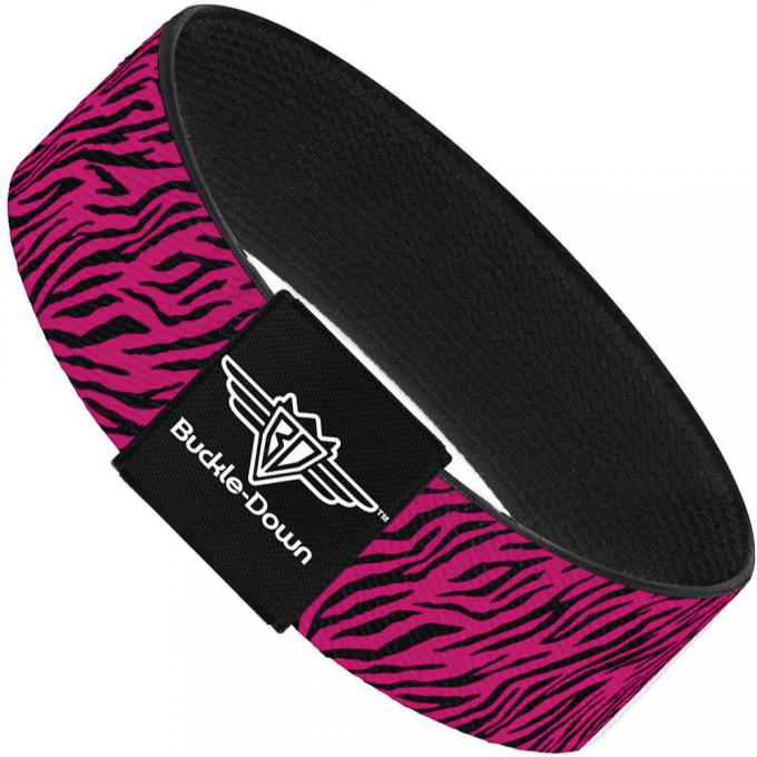 Buckle-Down Elastic Bracelet - Zebra 2 Fuchsia Pink