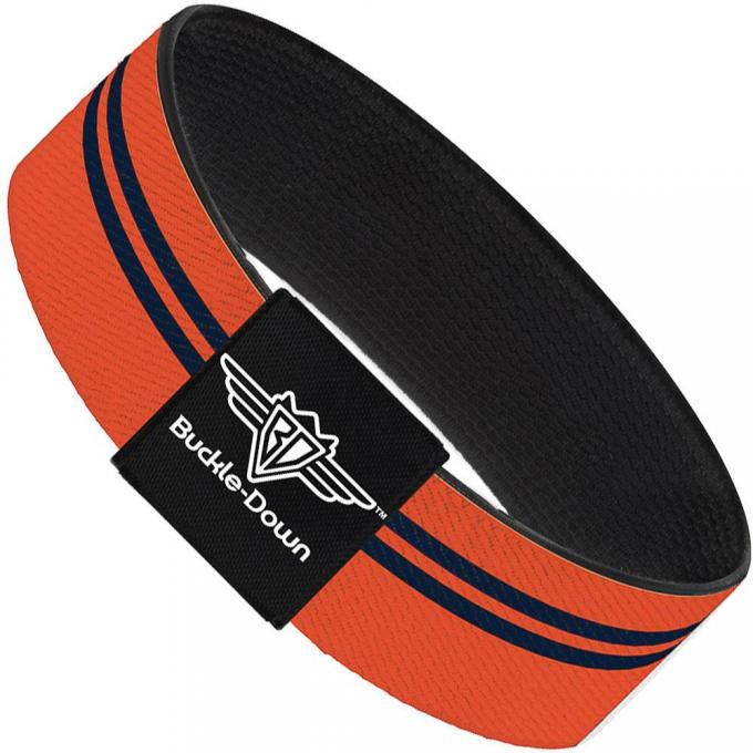 Buckle-Down Elastic Bracelet - Racing Stripe Orange/Navy
