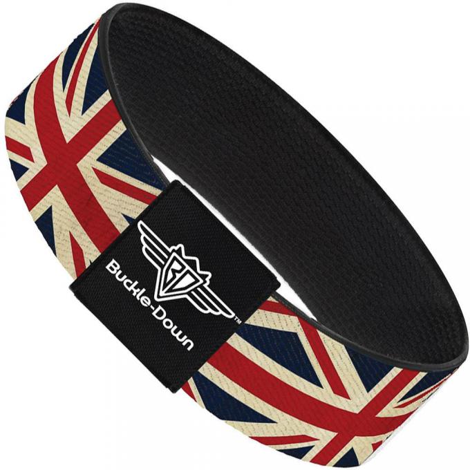 Buckle-Down Elastic Bracelet - Vintage United Kingdom Flags