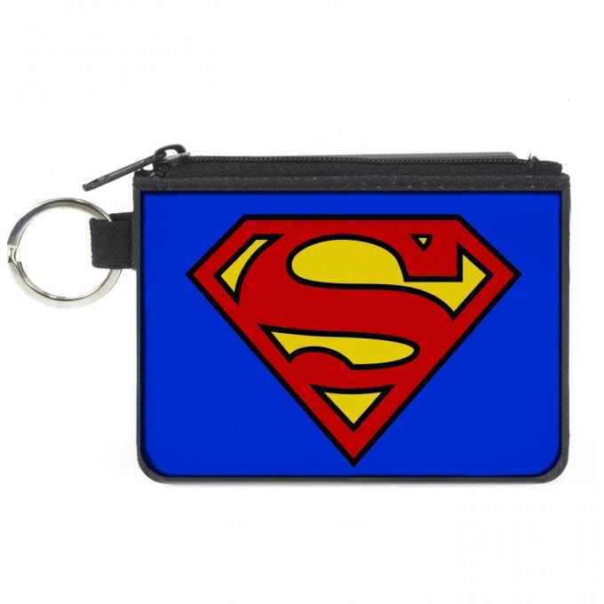 Canvas Zipper Wallet - MINI X-SMALL - Superman Blue