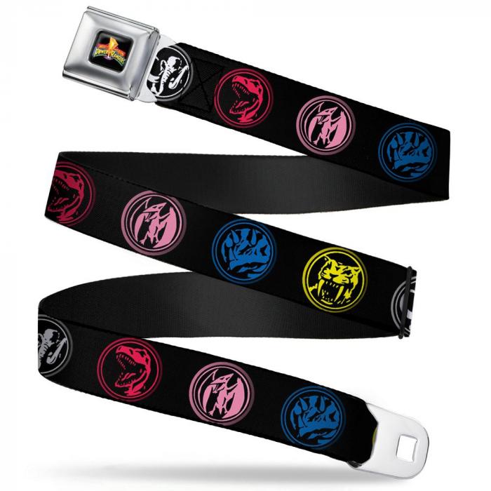 Power Rangers Logo Full Color Seatbelt Belt - Power Ranger Animal Logo ...