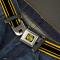 SUPER BEE Logo Full Color Black/Yellow/White Seatbelt Belt - SUPER BEE Logo/Stripes Black/Yellow/White