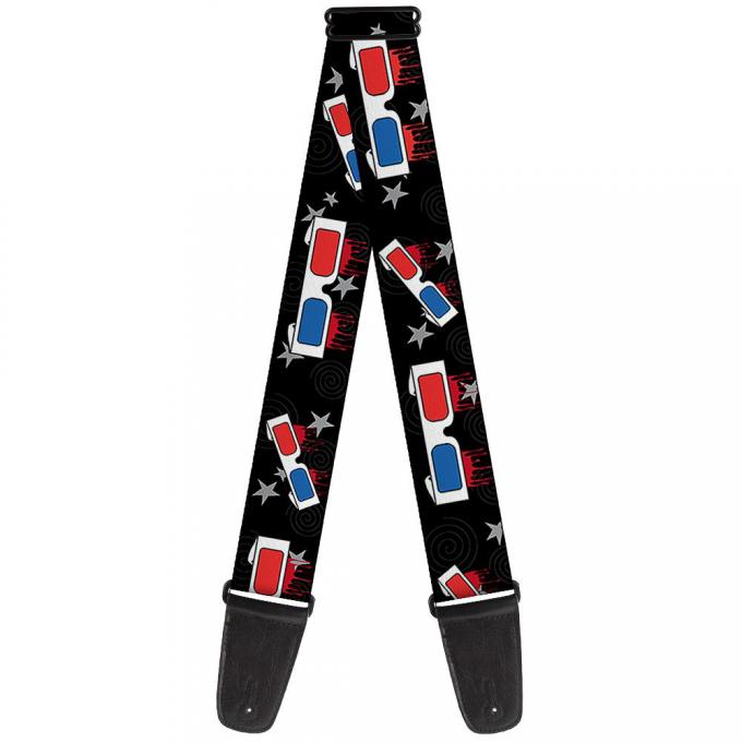 Guitar Strap - 3-D Glasses Dripping w/Stars