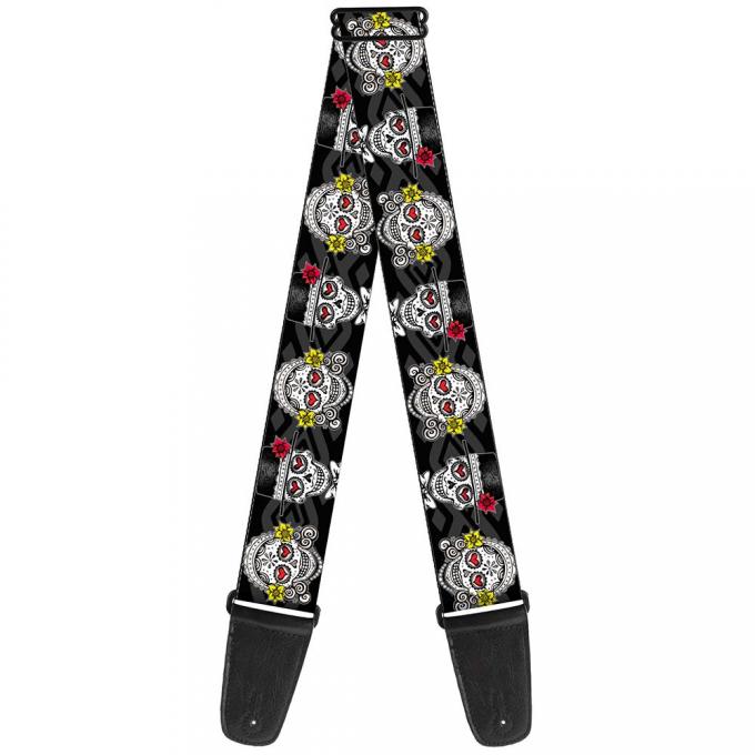 Guitar Strap - Los Novios Black/Gray/White/Multi Color