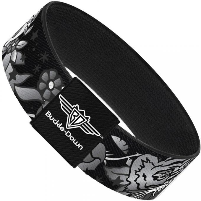 Buckle-Down Elastic Bracelet - Death Before Dishonor Black/White