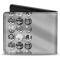 Bi-Fold Wallet - Kanto Starter POKEMON Group Pose + Mixed Poke Balls Grays