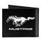 Canvas Bi-Fold Wallet - Ford Mustang Black/White Logo CENTERED
