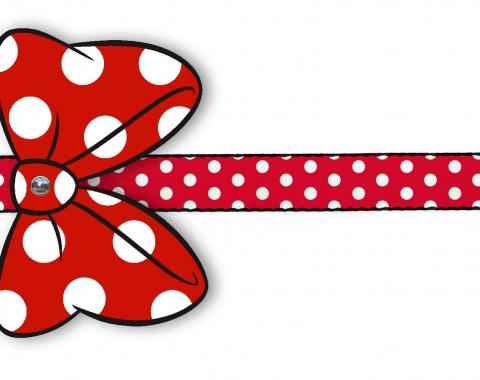 Dog Leash Cape - Minnie Mouse Bow Red/White/Black Cape + Minnie Mouse Polka Dots Red/White