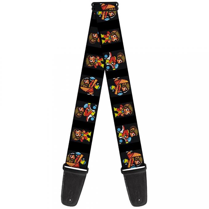 SEGA GENESIS 
Guitar Strap - Alex Kidd 3-Pixelated Poses Black
