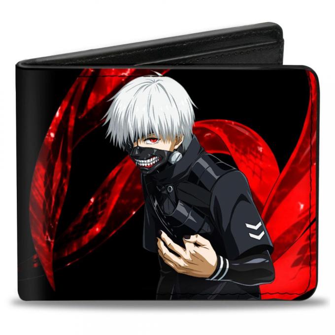 Bi-Fold Wallet - Tokyo Ghoul Masked Ken Kaneki Pose2/Kagune Black/Reds