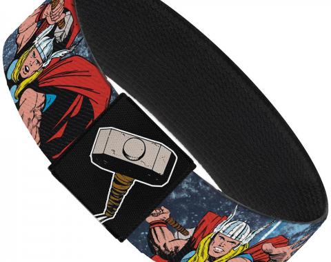 MARVEL COMICS 
Elastic Bracelet - 1.0" - Thor 3-Action Poses/Space Dust