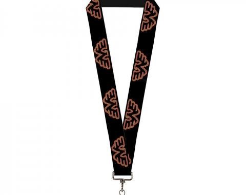 Lanyard - 1.0" - Waylon Jennings Crest Black/Red/Gold