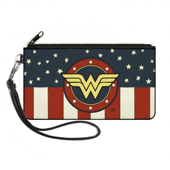 Canvas Zipper Wallet - SMALL - WONDER WOMAN/Logo Americana Red/White/Blue/Yellow