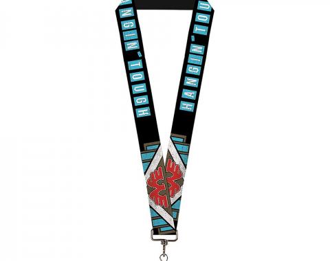 Lanyard - 1.0" - Waylon Jennings Crest/HANGIN' TOUGH Black/Blue/White