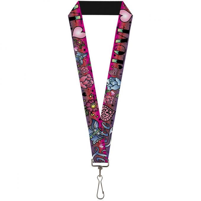 Buckle-Down Lanyard - Love Love Pink