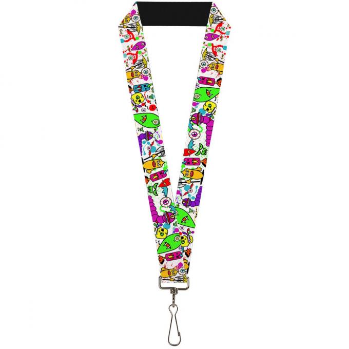 Buckle-Down Lanyard - Monsters White