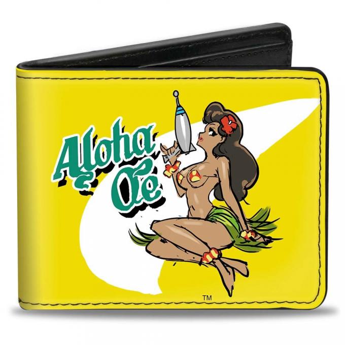 Bi-Fold Wallet - ALOHE OE Logo + Space Dandy Yellow/White